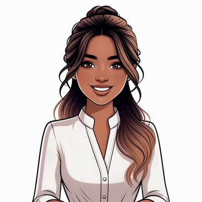 Smiling Asian woman in white blouse