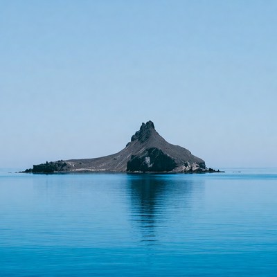 Rocky Island in Blue Ocean