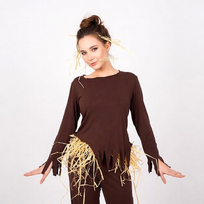 Woman in scarecrow costume