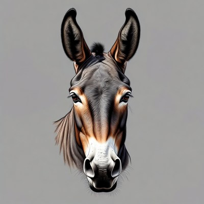 Donkey head close-up illustration