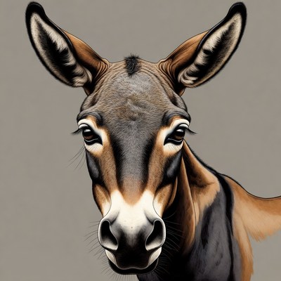 Close-up donkey portrait