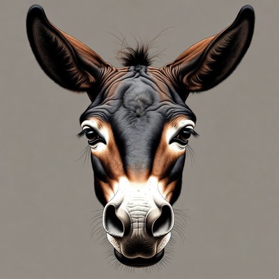 Donkey close-up portrait
