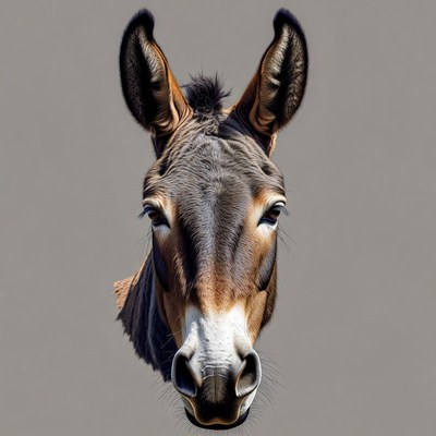 Donkey close-up portrait