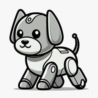 Cute Robot Dog Illustration