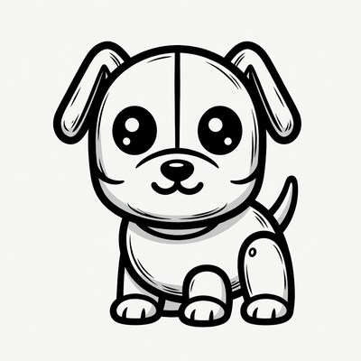 Cute cartoon puppy illustration