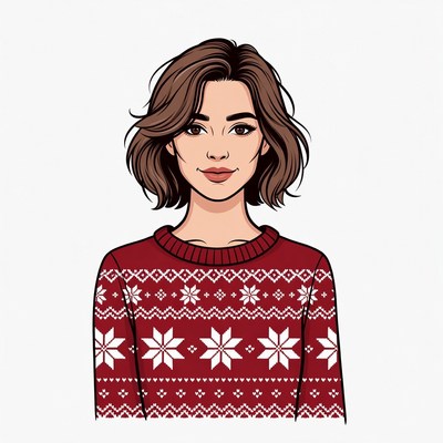 Woman in Red Christmas Sweater