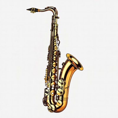 Golden Saxophone Illustration