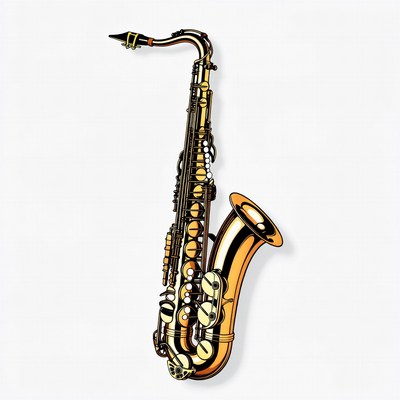 Saxophone illustration on white background
