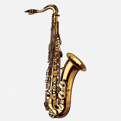 Golden Saxophone Illustration