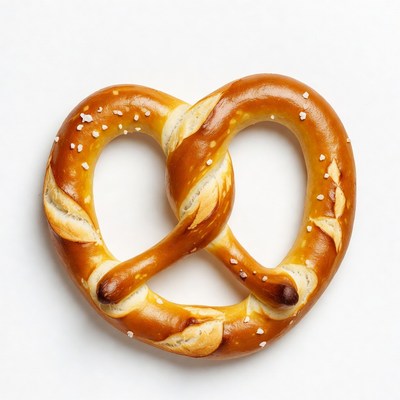 Fresh salted pretzel isolated