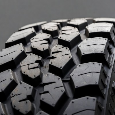 Close-up off-road tire tread