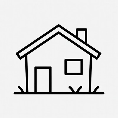 Line drawing house with chimney