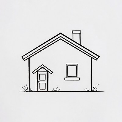 Simple house line drawing