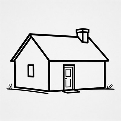Simple house line drawing