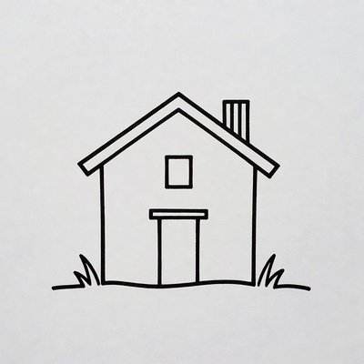Simple house line drawing