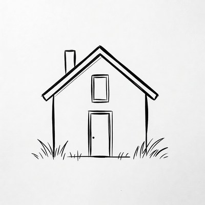 Simple house line drawing