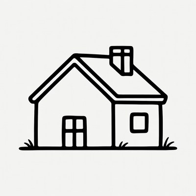 Simple house outline illustration