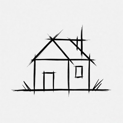Simple sketch house drawing