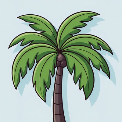 Cartoon Palm Tree Illustration