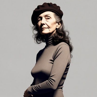 Elderly woman wearing beret
