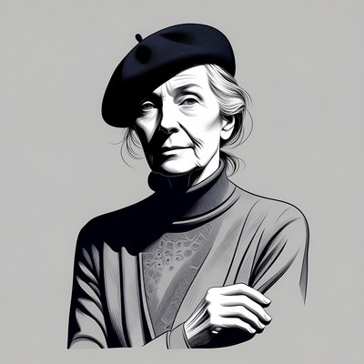 Elderly woman wearing beret