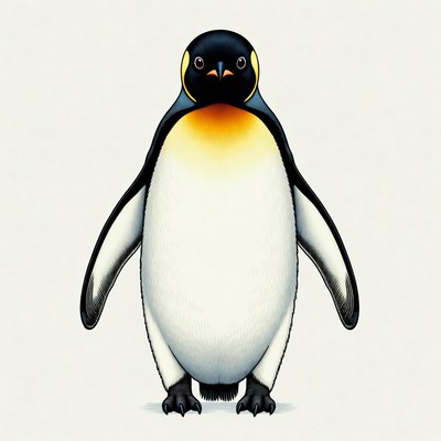 Illustrated Emperor Penguin Standing