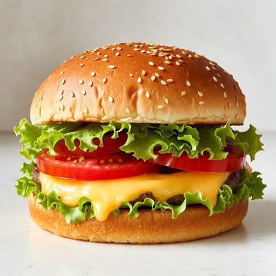 Classic Cheeseburger with Lettuce and Tomato