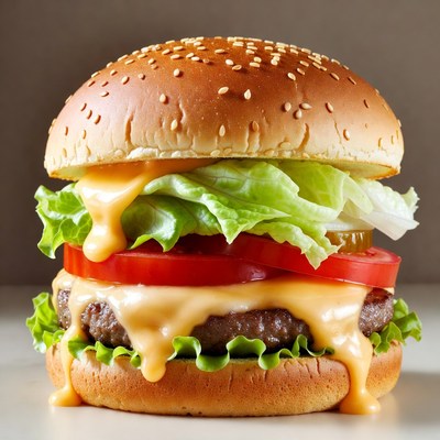Cheeseburger with Lettuce and Tomato