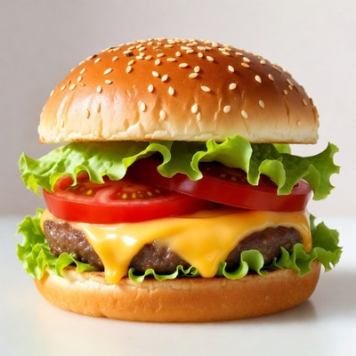 Fresh Burger with Lettuce and Cheese