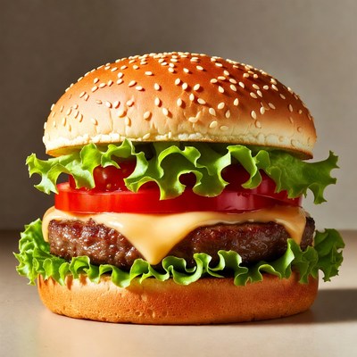 Classic Cheeseburger with Lettuce and Tomato