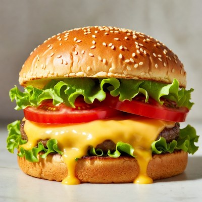 Cheeseburger with Lettuce and Tomato