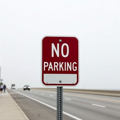 No Parking Sign on Roadside