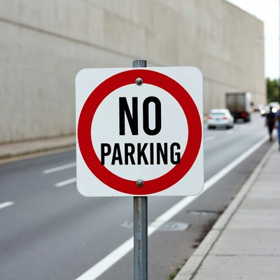 No Parking Sign on Street
