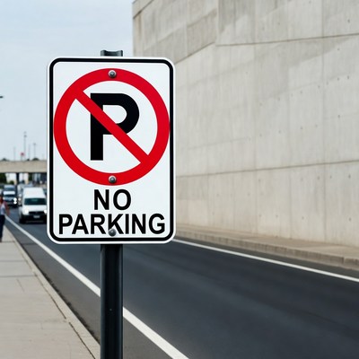 No Parking sign on street