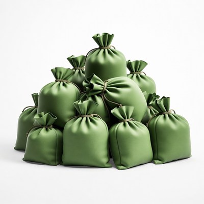 Stack of Green Money Bags