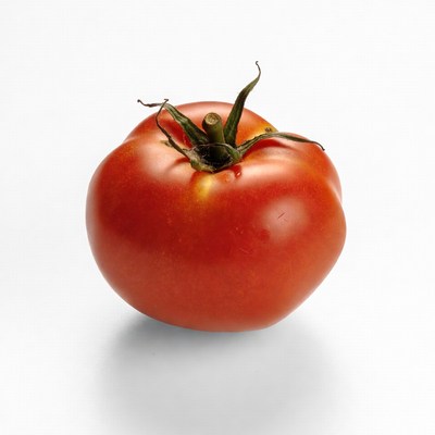 Red Tomato on White Background