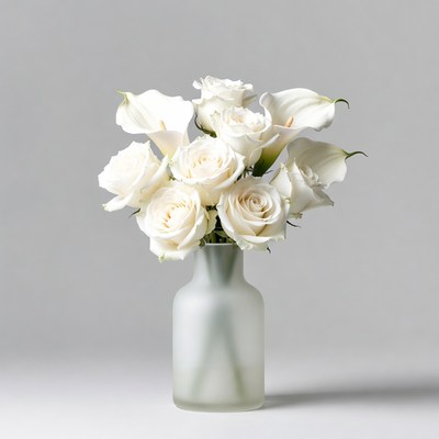 White Roses and Calla Lilies Bouquet