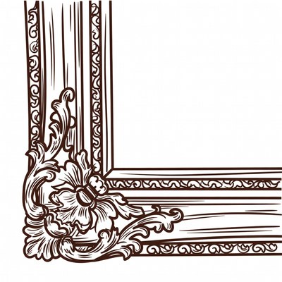 Ornate vintage picture frame corner