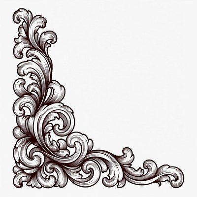 Ornate Floral Corner Border