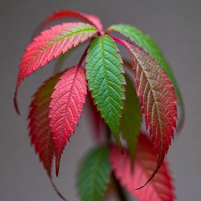 Red and Green Autumn Maple Leaves
