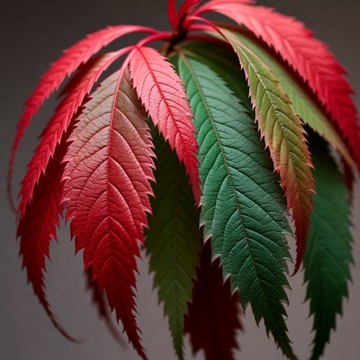 Red Japanese Maple Leaves Cluster