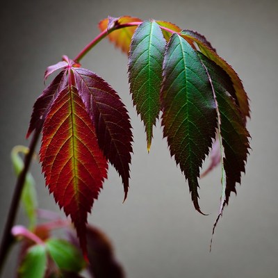 Red and green maple leaves