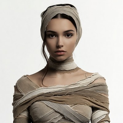 Woman dressed as mummy