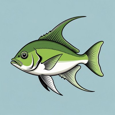 Green Angelfish illustration