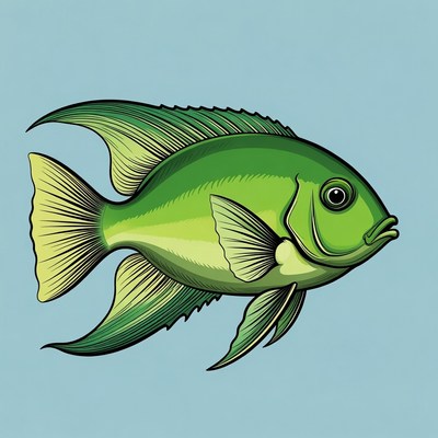 Green Angelfish illustration