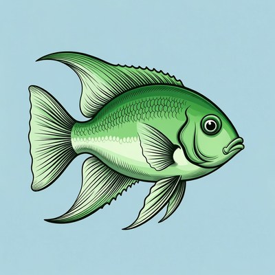 Green Angelfish illustration
