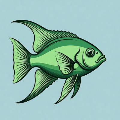 Green Angelfish illustration