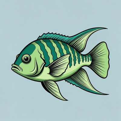 Green Angelfish illustration