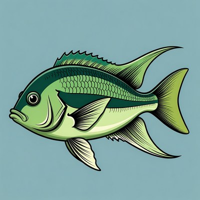 Green Angelfish illustration