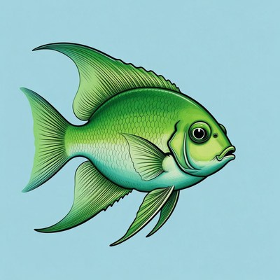 Green Angelfish illustration